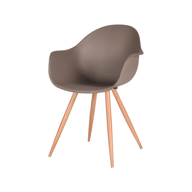 LABEL51 - Eetkamerstoel Parma 58x54x85 cm - Coffee PP | Eiken Metaal Woodcover