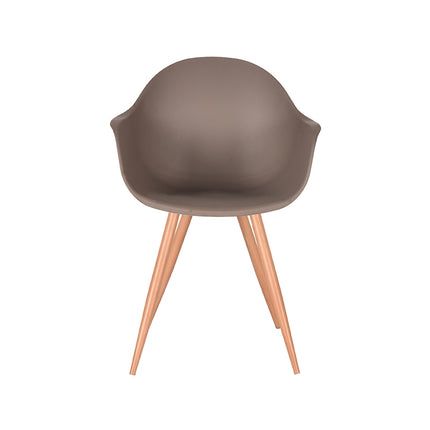 LABEL51 - Eetkamerstoel Parma 58x54x85 cm - Coffee PP | Eiken Metaal Woodcover