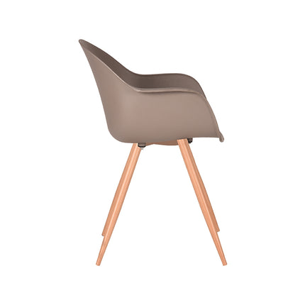 LABEL51 - Eetkamerstoel Parma 58x54x85 cm - Coffee PP | Eiken Metaal Woodcover