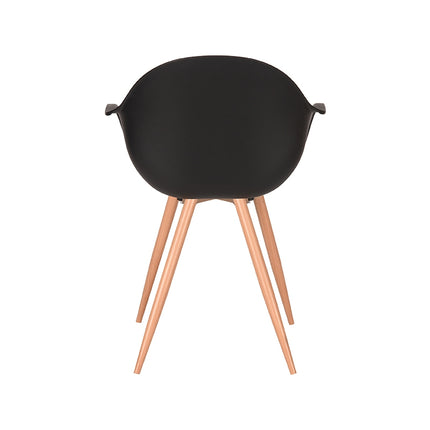 LABEL51 - Eetkamerstoel Parma 58x54x85 cm - Zwart PP | Eiken Metaal Woodcover