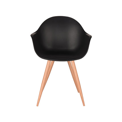 LABEL51 - Eetkamerstoel Parma 58x54x85 cm - Zwart PP | Eiken Metaal Woodcover