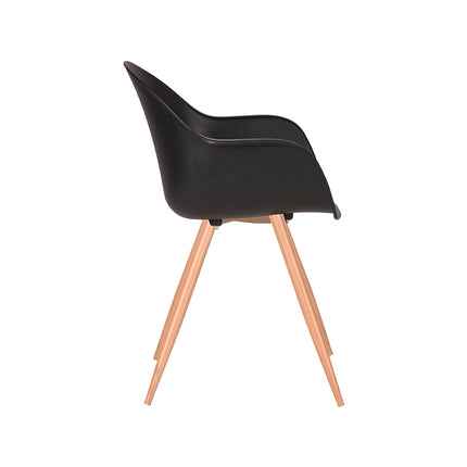 LABEL51 - Eetkamerstoel Parma 58x54x85 cm - Zwart PP | Eiken Metaal Woodcover