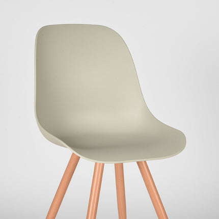 LABEL51 - Eetkamerstoel Rimini 46x54x88 cm - Breeze PP | Eiken Metaal Woodcover