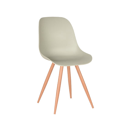 LABEL51 - Eetkamerstoel Rimini 46x54x88 cm - Breeze PP | Eiken Metaal Woodcover