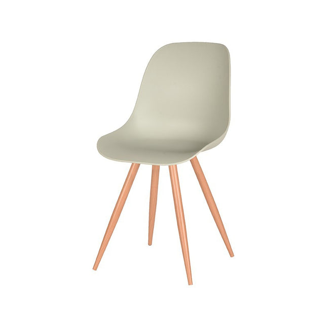 LABEL51 - Eetkamerstoel Rimini 46x54x88 cm - Breeze PP | Eiken Metaal Woodcover