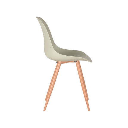 LABEL51 - Eetkamerstoel Rimini 46x54x88 cm - Breeze PP | Eiken Metaal Woodcover