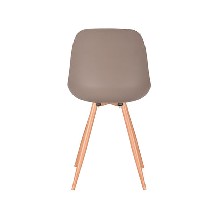 LABEL51 - Eetkamerstoel Rimini 46x54x88 cm - Coffee PP | Eiken Metaal Woodcover