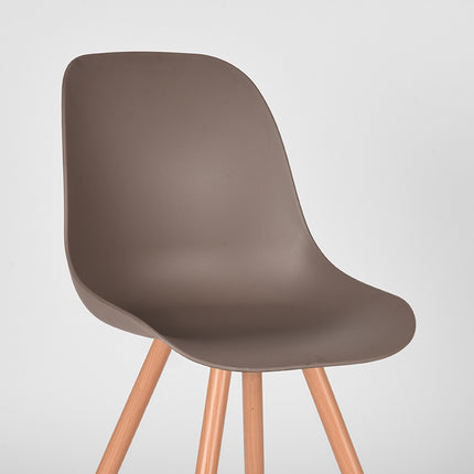 LABEL51 - Eetkamerstoel Rimini 46x54x88 cm - Coffee PP | Eiken Metaal Woodcover