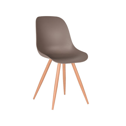 LABEL51 - Eetkamerstoel Rimini 46x54x88 cm - Coffee PP | Eiken Metaal Woodcover