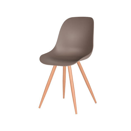 LABEL51 - Eetkamerstoel Rimini 46x54x88 cm - Coffee PP | Eiken Metaal Woodcover