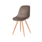 LABEL51 - Eetkamerstoel Rimini 46x54x88 cm - Coffee PP | Eiken Metaal Woodcover