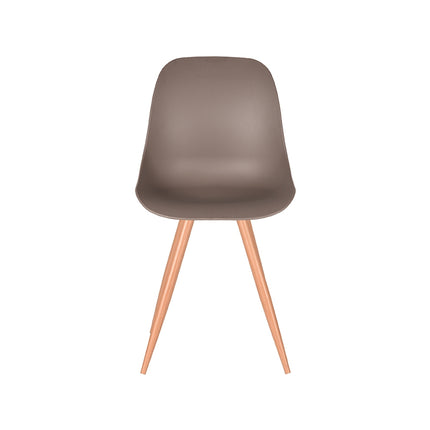 LABEL51 - Eetkamerstoel Rimini 46x54x88 cm - Coffee PP | Eiken Metaal Woodcover