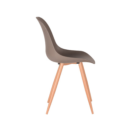 LABEL51 - Eetkamerstoel Rimini 46x54x88 cm - Coffee PP | Eiken Metaal Woodcover