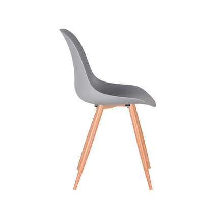 LABEL51 - Eetkamerstoel Rimini 46x54x88 cm - Grijs PP | Eiken Metaal Woodcover
