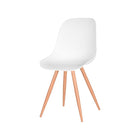 LABEL51 - Eetkamerstoel Rimini 46x54x88 cm - Wit PP | Eiken Metaal Woodcover