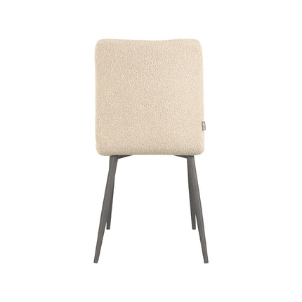 LABEL51 - Eetkamerstoel Sam 44x57x86 cm - Zand Boucle | Zwart Metaal