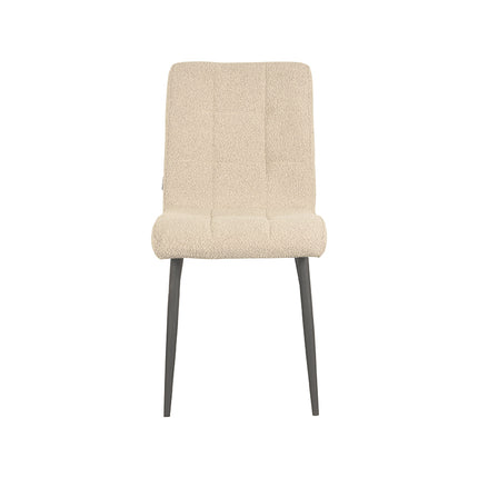 LABEL51 - Eetkamerstoel Sam 44x57x86 cm - Zand Boucle | Zwart Metaal