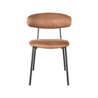 LABEL51 - Eetkamerstoel Zack 53x59x79 cm - Cognac Micro Suede | Zwart Metaal