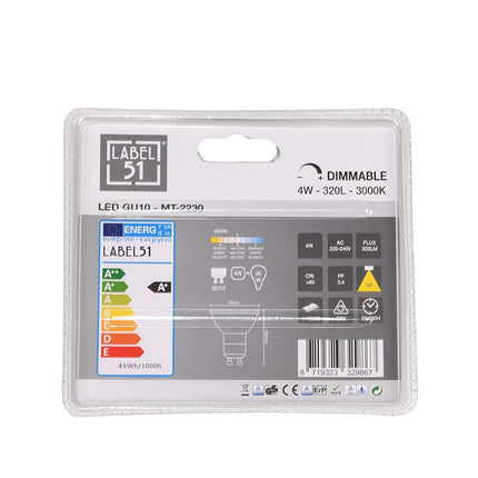 LABEL51 - GU10 3 Stuks - 5x5x5,3 cm | Dimbaar