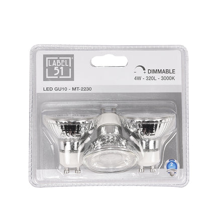 LABEL51 - GU10 3 Stuks - 5x5x5,3 cm | Dimbaar