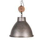 LABEL51 - Hanglamp Dock 42x42x37 cm - Burned Steel Metaal l Rubberwood