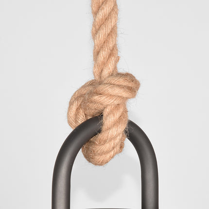 LABEL51 - Hanglamp Korf 38x38x45 cm | M - Burned Steel Metaal l Naturel Touw