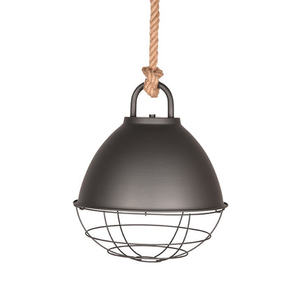 LABEL51 - Hanglamp Korf 38x38x45 cm | M - Burned Steel Metaal l Naturel Touw