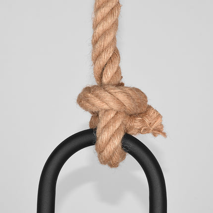 LABEL51 - Hanglamp Korf 38x38x45 cm | M - Zwart Metaal l Naturel Touw