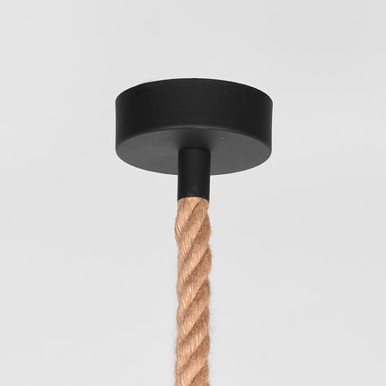 LABEL51 - Hanglamp Korf 38x38x45 cm | M - Zwart Metaal l Naturel Touw