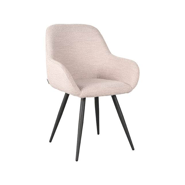 LABEL51 - Eetkamerstoel Fender 59x57x87 cm - Naturel Boucle | Zwart Metaal