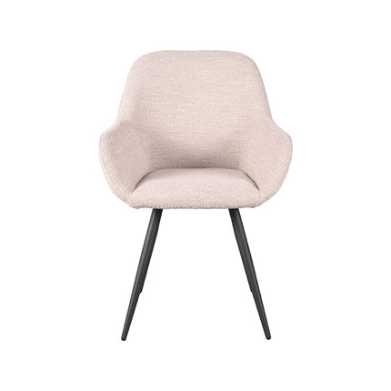 LABEL51 - Eetkamerstoel Fender 59x57x87 cm - Naturel Boucle | Zwart Metaal