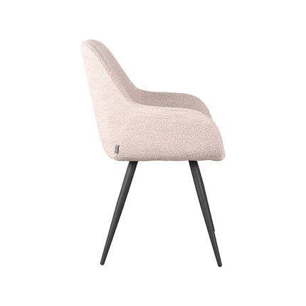 LABEL51 - Eetkamerstoel Fender 59x57x87 cm - Naturel Boucle | Zwart Metaal