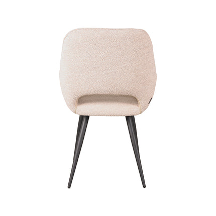 LABEL51 - Eetkamerstoel Fer 58x57x87 cm - Naturel Boucle | Zwart Metaal