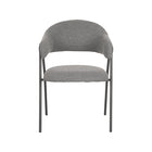 LABEL51 - Eetkamerstoel Lowen 58x60x84 cm - Grijs Boucle | Zwart Metaal