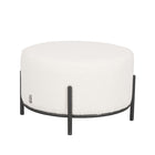 LABEL51 - Poef Troy 57x57x34 cm| XL - Ivoor Boucle | Zwart Metaal