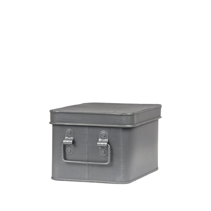 LABEL51 - Media Opbergbox 22x17x13 cm | M - Antiek Grijs Metaal
