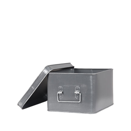 LABEL51 - Media Opbergbox 27x21x16 cm | L - Antiek Grijs Metaal