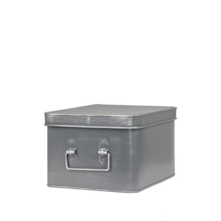LABEL51 - Media Opbergbox 27x21x16 cm | L - Antiek Grijs Metaal