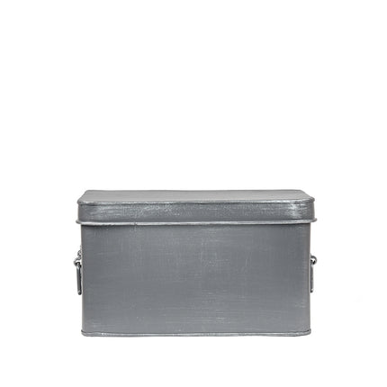 LABEL51 - Media Opbergbox 27x21x16 cm | L - Antiek Grijs Metaal