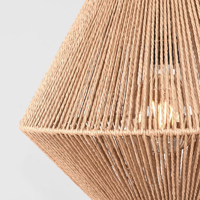 LABEL51 - Hanglamp Ibiza Diamond 1-Lichts 25x25x150 cm - Naturel Jute | Zwart Metaal