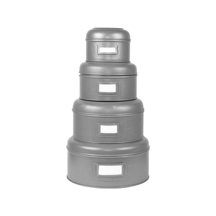 LABEL51 - Opbergblik 18x18x10 cm | M - Antiek Grijs Metaal