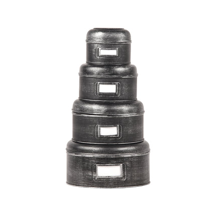 LABEL51 - Opbergblik 22x22x12 cm | L - Antiek Zwart Metaal