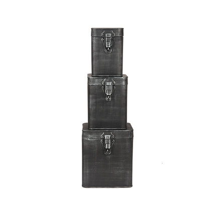 LABEL51 - Opbergbox 15x16x19 cm | L - Antiek Zwart Metaal