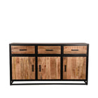 LABEL51 - Dressoir Tampa 170x45x90 cm - Rough Mangohout | Zwart Metaal