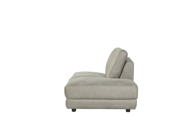 LABEL51 - Bank Tivoli Ottomane Rechts Voorstaand 135x102x83 cm - Taupe Micro Suede | Zwart Hout