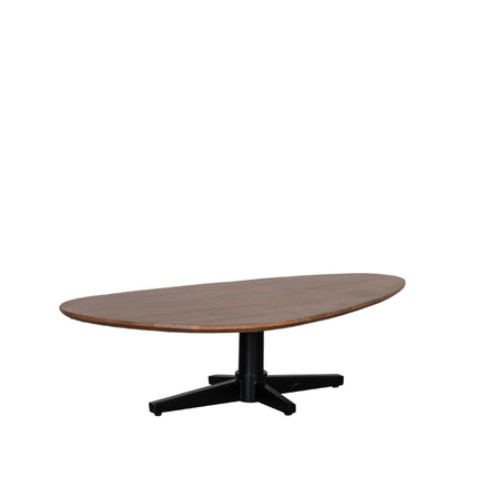 LABEL51 - Salontafel Rosie 140x75x36 cm - Nature Smooth Mangohout | Zwart Metaal