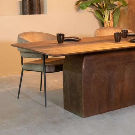 LABEL51 Eetkamertafel I_Owen - Espresso - Mangohout - 220 cm