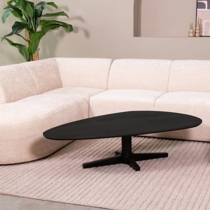 LABEL51 - Salontafel Rosie 140x75x36 cm - Zwart Mangohout | Zwart Metaal