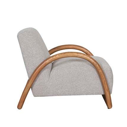 LABEL51 Fauteuil Viggo - Naturel - Royal Boucle - Naturel Houten Frame