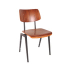 LABEL51 Eetkamerstoel I_Stapelbaar - Bruin - Hout - Zwart Metalen Frame